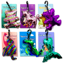 Load image into Gallery viewer, 24 Pack Valentine Day Gift Sets Kids Party Favors 48PCS Valentine Day Cards with Glitter Sequin Keychains for Valentine Classroom Exchange School Priz