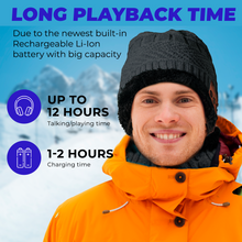 Load image into Gallery viewer, Bluetooth Beanie Wireless Hat with Scarf – Headphone Beanie Hat with Upgraded Bluetooth 5.0 - Wireless Beanie Bluetooth Hat for Women Men Teens - Warm