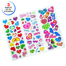 Load image into Gallery viewer, 24 Pack Valentine Day Gift Sets Kids Party Favors 99PCS Valentine Day Cards with Erasers Pins Stickers in Gift Bags for Valentine Classroom Exchange S