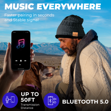 Load image into Gallery viewer, Bluetooth Beanie Wireless Hat with Scarf – Headphone Beanie Hat with Upgraded Bluetooth 5.0 - Wireless Beanie Bluetooth Hat for Women Men Teens - Warm