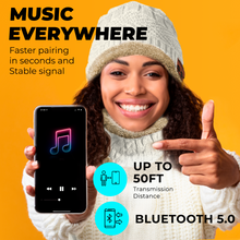 Load image into Gallery viewer, Bluetooth Beanie Wireless Hat with Scarf – White Headphone Beanie Hat with Upgraded Bluetooth 5.0 - Wireless Beanie Bluetooth Hat for Women - Warm Kni