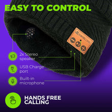 Load image into Gallery viewer, Wireless Beanie - Wireless Headphones Hat and Scarf Set for Winter Outdoor Men Women Warm Knitted Music Hat Black