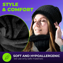 Load image into Gallery viewer, Wireless Beanie - Wireless Headphones Hat and Scarf Set for Winter Outdoor Men Women Warm Knitted Music Hat Black