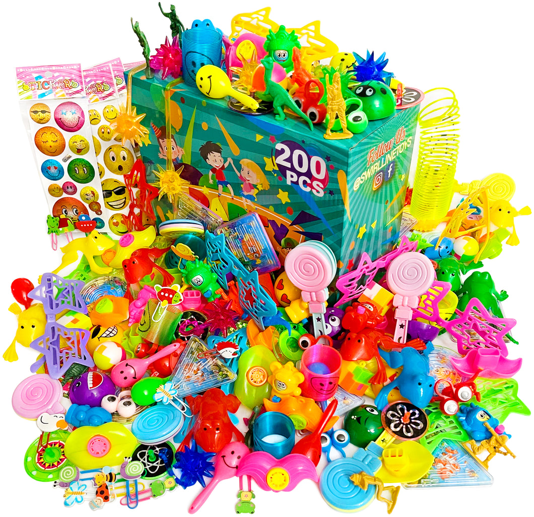 Party Favors Kids Pinata Filler- 200 PCS Carnival Prizes Toys Bulk Assortment - Boys Girls Birthday Easter Egg Filler - Treasure Box Chest Classroom