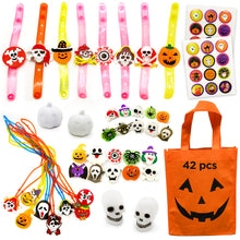 Load image into Gallery viewer, S SWIRLLINE Halloween Party Favors Light Up 42PCS - Bulk Toys Assortment Bucket Stuffers Pinata Filler - Trick or Treat Trinkets For Kids Classroom Tr
