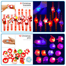 Load image into Gallery viewer, S SWIRLLINE Light Up Christmas Party Favors for Kids 55 PCS - Stocking Stuffers Bulk Small Toys for Kids Party Favors Goodie Bags Stuffers Treats - Pi
