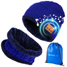 Load image into Gallery viewer, Bluetooth Beanie Wireless Hat with Scarf – Purple Headphone Beanie Hat with Upgraded Bluetooth 5.0 - Wireless Beanie Bluetooth Hat for Women - Warm Kn
