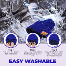 Load image into Gallery viewer, Bluetooth Beanie Wireless Hat with Scarf – Blue Headphone Beanie Hat with Upgraded Bluetooth 5.0 - Wireless Beanie Bluetooth Hat for Women - Warm Knit
